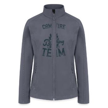 Campfire Drinking Team Camping Camper - Women’s Soft Shell Jacket - gray - Front