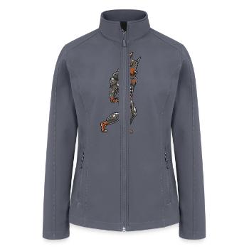 Doberman Pinscher Dog Gym Fitness Bodybuilder - Women’s Soft Shell Jacket - gray - Front