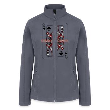 CREDIT CARD Queen of Spades Playing Card T Shirt - Women’s Soft Shell Jacket - gray - Front