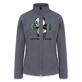 Panda The Struggle Is Real Weightlifting Fitness - Women’s Soft Shell Jacket - gray - Front