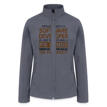 Arguing With A Software Developer - Women’s Soft Shell Jacket - gray - Front