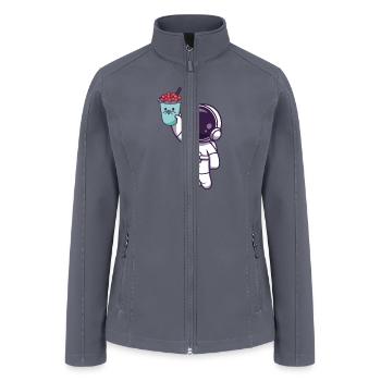 Bubble Tea Junkie, Bubble Tea Lover - Women’s Soft Shell Jacket - gray - Front