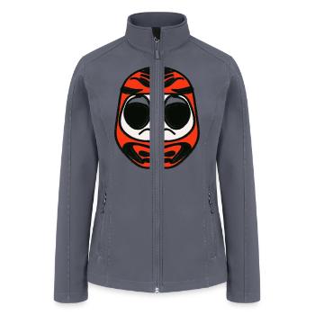 Red Daruma Japanese culture doll. - Women’s Soft Shell Jacket - gray - Front