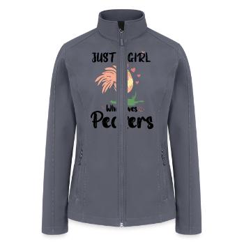 Just A gifrl Who Loves Peckers - Women’s Soft Shell Jacket - gray - Front