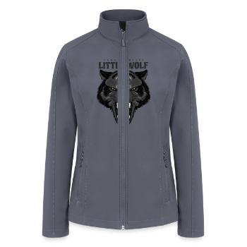 angry Little Wolf HOWLING NIGHT white - Women’s Soft Shell Jacket - gray - Front