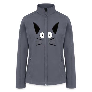 Cat Cat face Friendly cat - Women’s Soft Shell Jacket - gray - Front