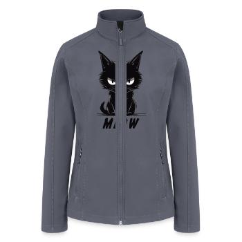 MEOW Cats Cute Annoyed Cat Face - Women’s Soft Shell Jacket - gray - Front