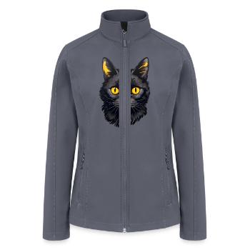 Black Cat face - Women’s Soft Shell Jacket - gray - Front