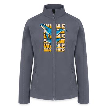 Whale Watcher Blue Beluga Cetacea Cachalot Whale - Women’s Soft Shell Jacket - gray - Front