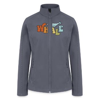 Retro Blue Beluga Cetacea Cachalot Watcher Whale - Women’s Soft Shell Jacket - gray - Front