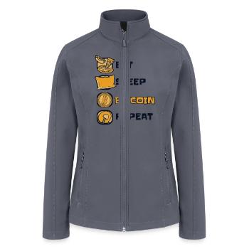 Eat Sleep Bitcoin Repeat Cryptocurrency - Women’s Soft Shell Jacket - gray - Front