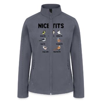 Nice Tits Funny Bird Watching, Funny Tit Birds - Women’s Soft Shell Jacket - gray - Front