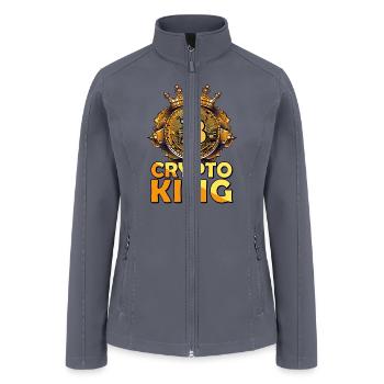 Crypto King Cryptocurrency Trader Blockchain Bitco - Women’s Soft Shell Jacket - gray - Front