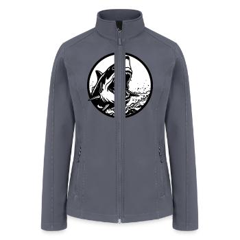 Great White Shark - Ocean Shark - Shark Lover - Women’s Soft Shell Jacket - gray - Front