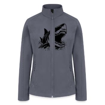 Great White Shark - Ocean Shark - Shark Lover - Women’s Soft Shell Jacket - gray - Front