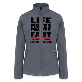 Ferris Bueller Life Moves Pretty Fast - Women’s Soft Shell Jacket - gray - Front
