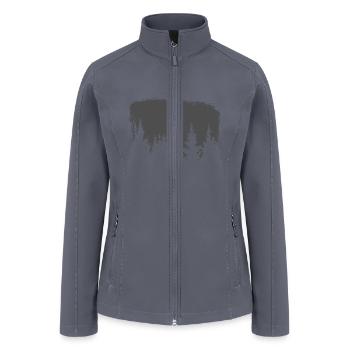 Minimalist Pine Tree World Traveler Graphic Clothi - Women’s Soft Shell Jacket - gray - Front