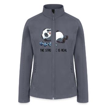 Panda The Struggle Is Real Weightlifting Fitness - Women’s Soft Shell Jacket - gray - Front