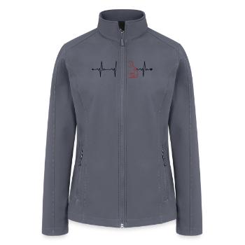 Buddhism Heartbeat Buddhist Symbol Statue Priest - Women’s Soft Shell Jacket - gray - Front
