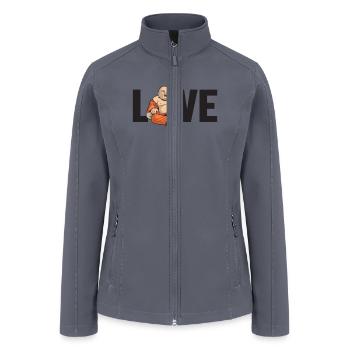 Buddhism Love Buddhist Statue Symbol Priest - Women’s Soft Shell Jacket - gray - Front