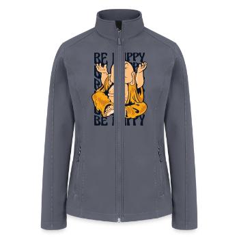 Be Happy Buddhist Symbol Statue Priest Buddhism - Women’s Soft Shell Jacket - gray - Front