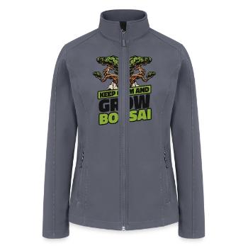 Keep Calm And Grow Bonsai Bonsai Pots Penjing - Women’s Soft Shell Jacket - gray - Front