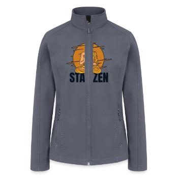 Stay Zen Buddhist Statue Symbol Priest Buddhism - Women’s Soft Shell Jacket - gray - Front