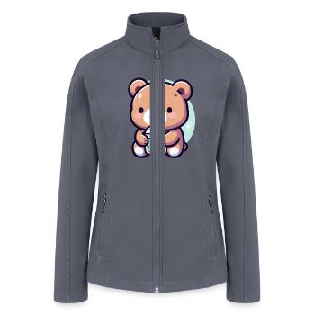 Bear Loves Bubble Tea - Women’s Soft Shell Jacket - gray - Front