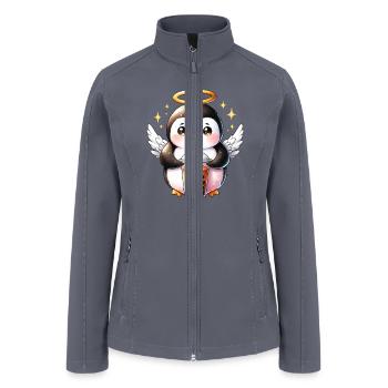 Penguin Loves Bubble Tea - Women’s Soft Shell Jacket - gray - Front