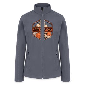 Zen As Fuck Buddhist Symbol Statue Priest Buddhism - Women’s Soft Shell Jacket - gray - Front