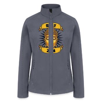 Stay Zen Buddhist Statue Symbol Priest Buddhism - Women’s Soft Shell Jacket - gray - Front