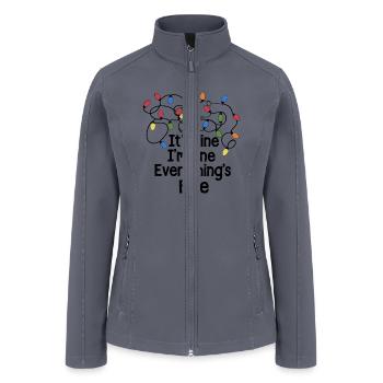 it is fine i am fine eveything is fine - Women’s Soft Shell Jacket - gray - Front