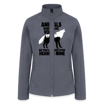 Animals Don t Have A Voice 1 - Women’s Soft Shell Jacket - gray - Front