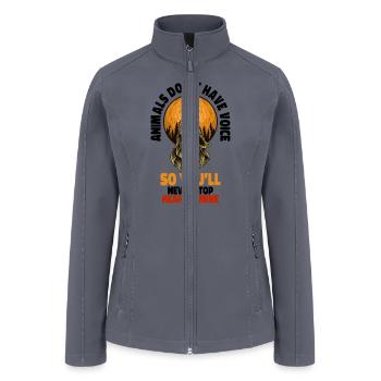 Animals Don t Have A Voice 3 - Women’s Soft Shell Jacket - gray - Front