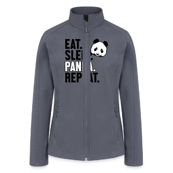 Eat Sleep Panda Repeat Panda Bear Friend Giant - Women’s Soft Shell Jacket - gray - Front