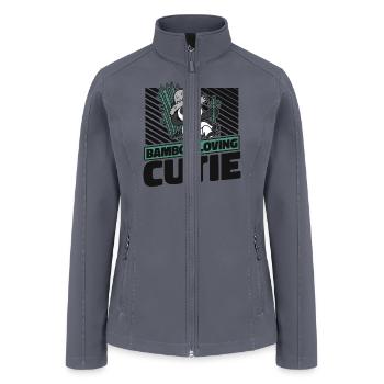 Bamboo Loving Cutie Panda Bear Friend Giant Panda - Women’s Soft Shell Jacket - gray - Front