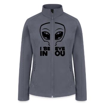I Believe In You Alien In Black Line - Women’s Soft Shell Jacket - gray - Front