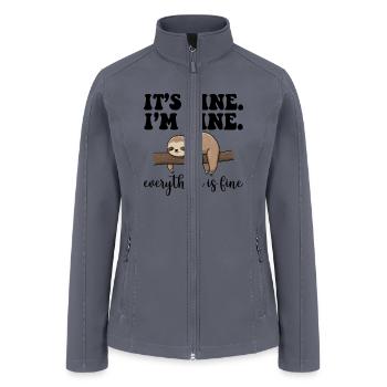 sloth - Fine I m Fine Everything Is Fine - Women’s Soft Shell Jacket - gray - Front