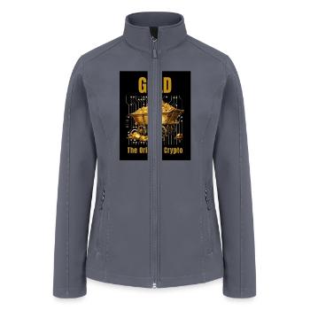 Gold The Original Crypto Black Background - Women’s Soft Shell Jacket - gray - Front
