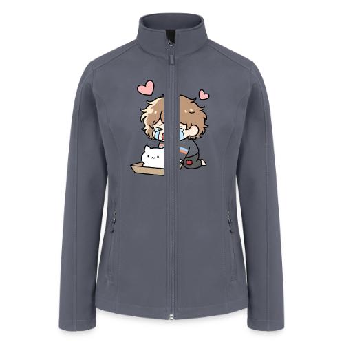 Crying Chibi Boy with Stray Cat - Women’s Soft Shell Jacket