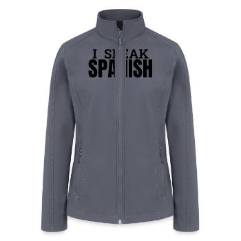 i speak SPANISH - Women’s Soft Shell Jacket - gray - Front