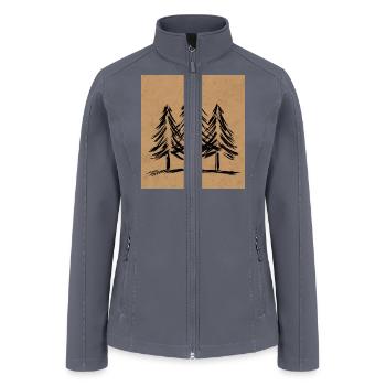 Skinny pine trees Pine forest gift for nature hike - Women’s Soft Shell Jacket - gray - Front
