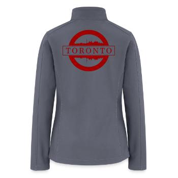 Toronto Skyline Circular Stamp - Women’s Soft Shell Jacket - gray - Back