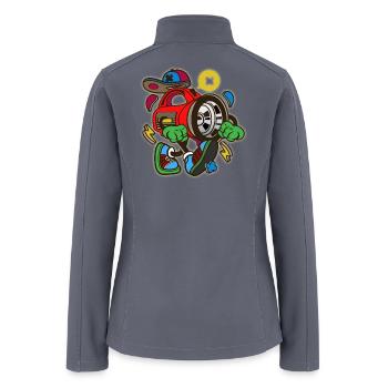 Urban Graffiti Robot Character Sticker - Women’s Soft Shell Jacket - gray - Back