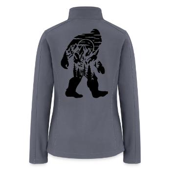 Mountain Wolf Howling Silhouette - Women’s Soft Shell Jacket - gray - Back