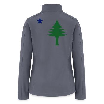 Pine tree and star 1901 flag of Maine State - Women’s Soft Shell Jacket - gray - Back