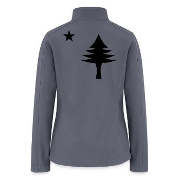 Pine tree and star 1901 flag of Maine State - Women’s Soft Shell Jacket - gray - Back
