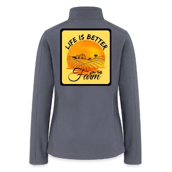 Farm Life Sunrise Illustration - Women’s Soft Shell Jacket - gray - Back