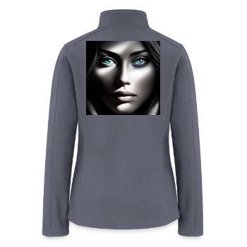 "Emerald Gaze" - Women’s Soft Shell Jacket - gray - Back