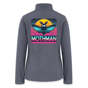 Retro Mothman Cryptid Design - Women’s Soft Shell Jacket - gray - Back